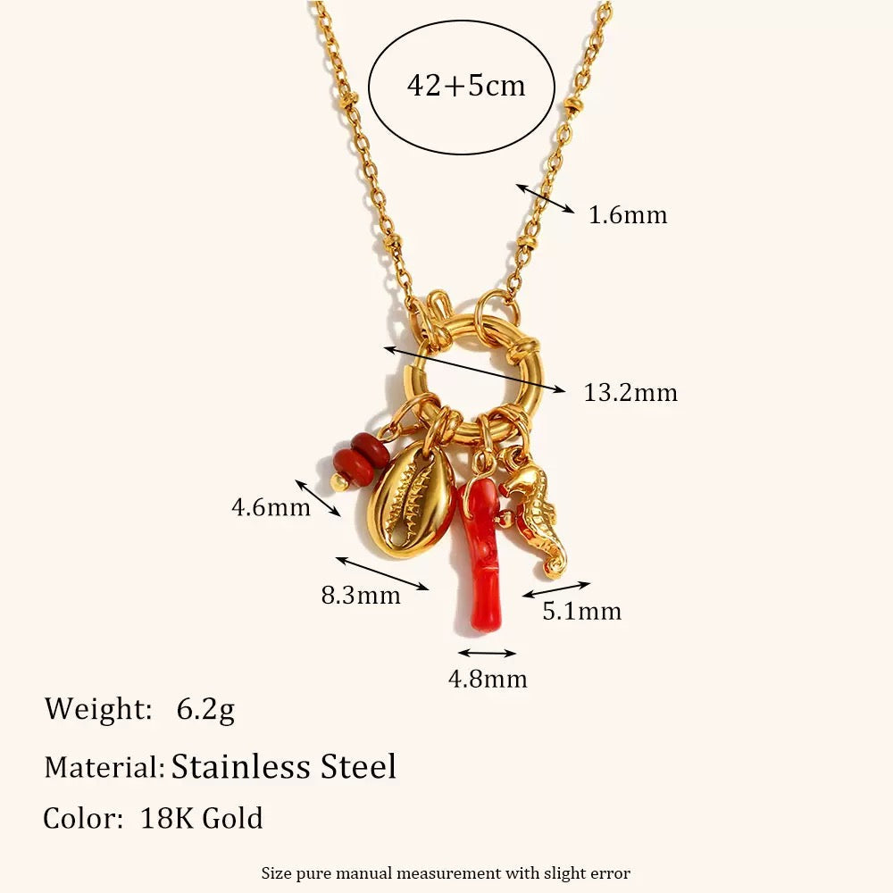 Dainty charm white rope necklace