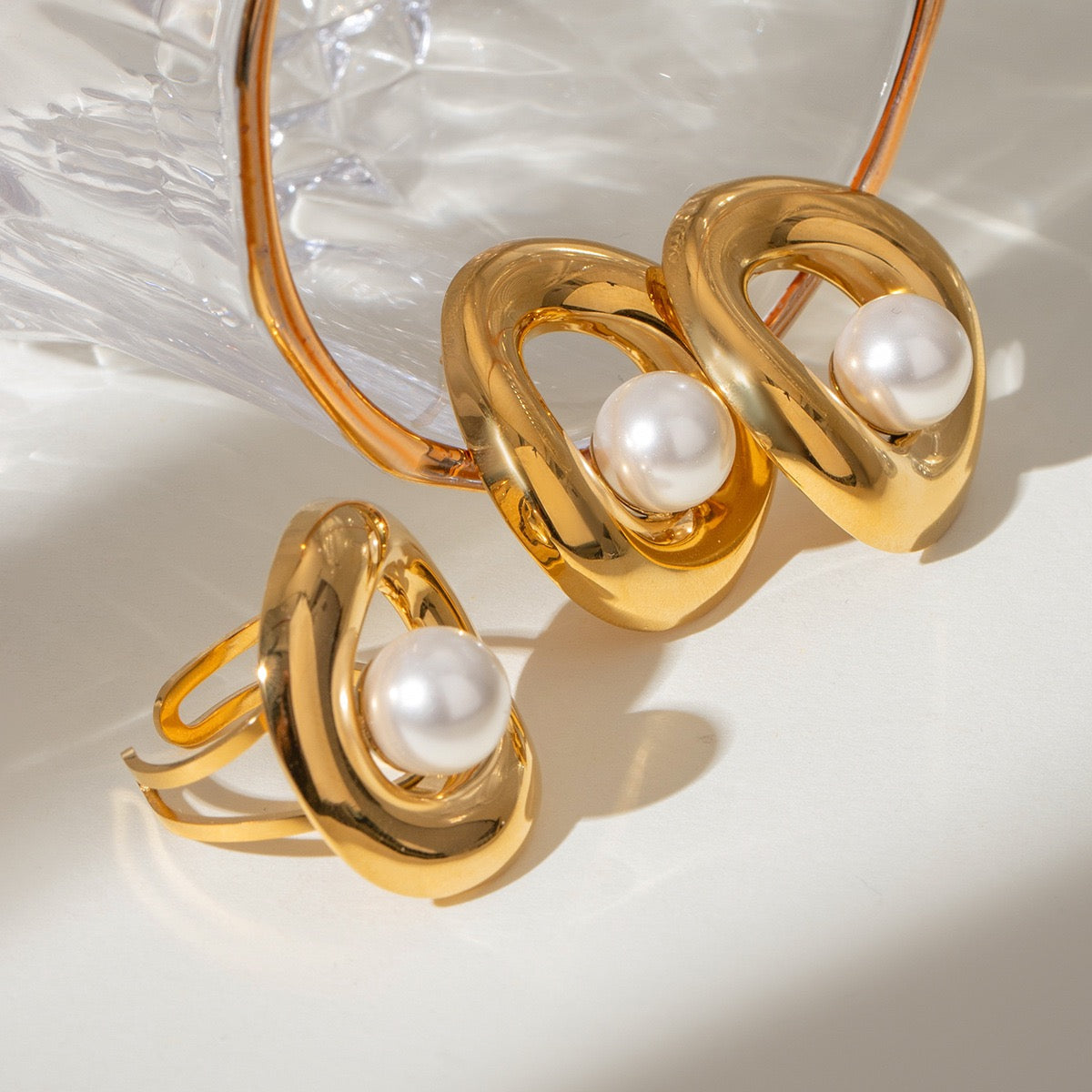 Square stone earrings
