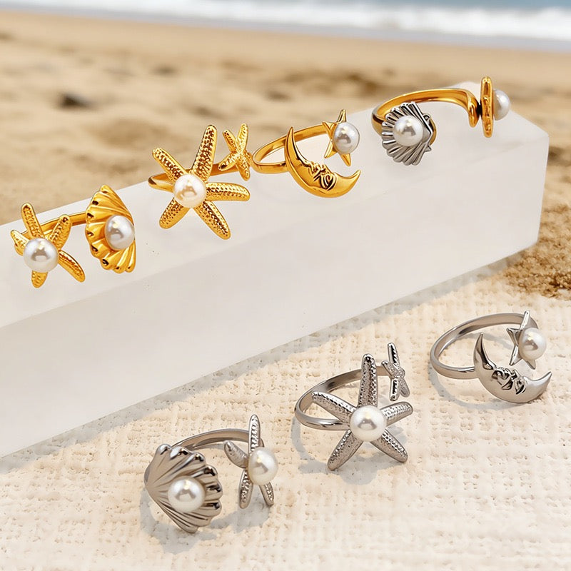 Pearly ocean starfish rings