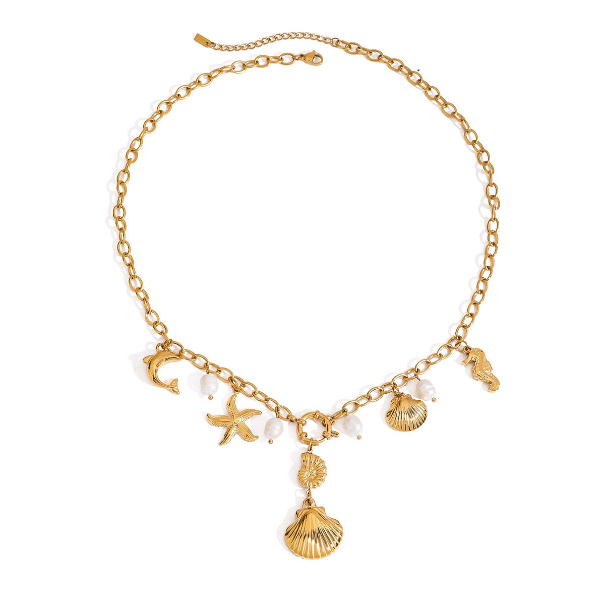 Phoenix shell charm necklace