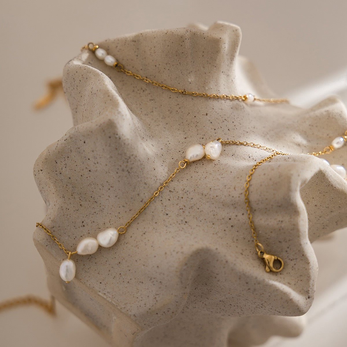 Dainty pearly necklaces
