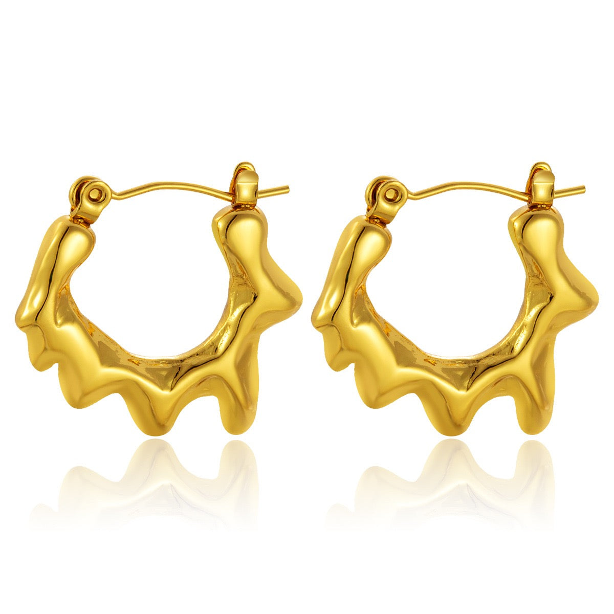 Pointy lava heart hoops