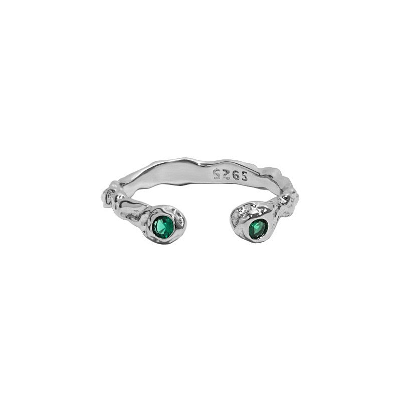 Colored Rock Sterling Silver Ring
