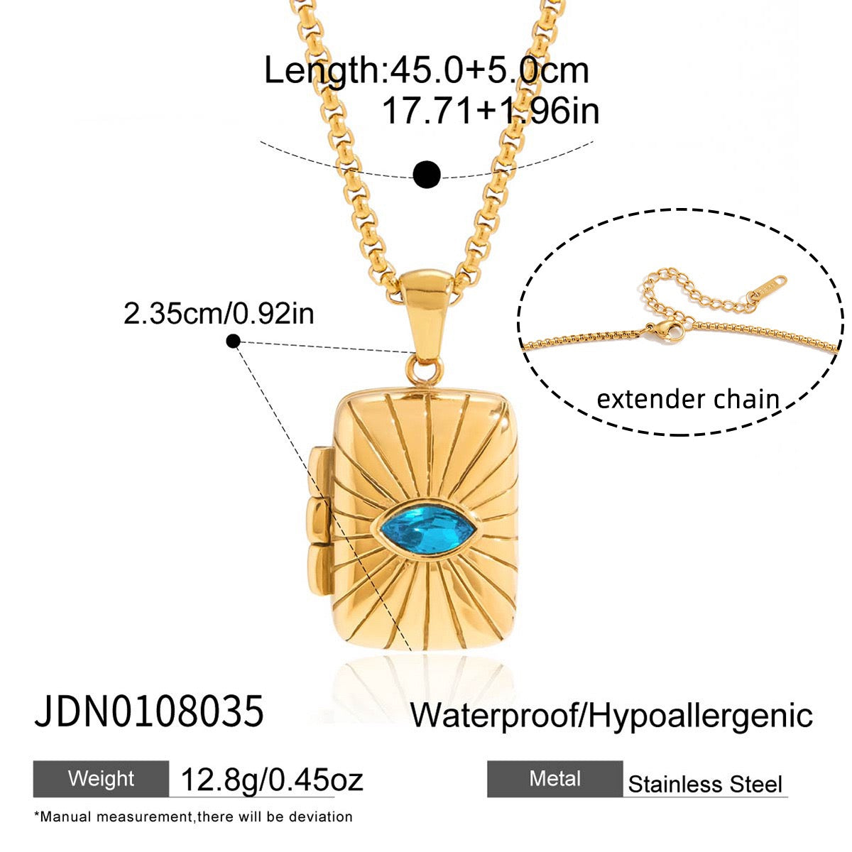 Locket charm necklace