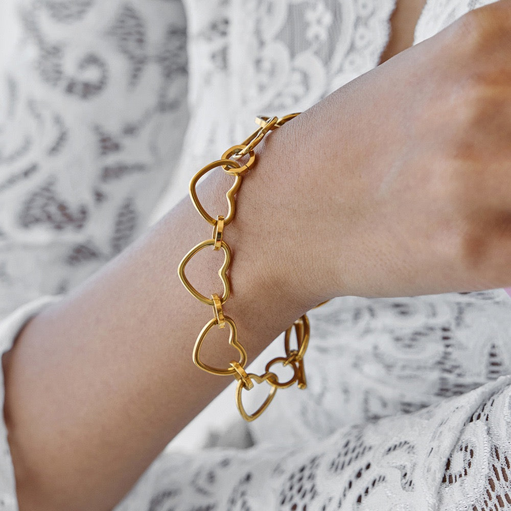 Heart chain bracelet