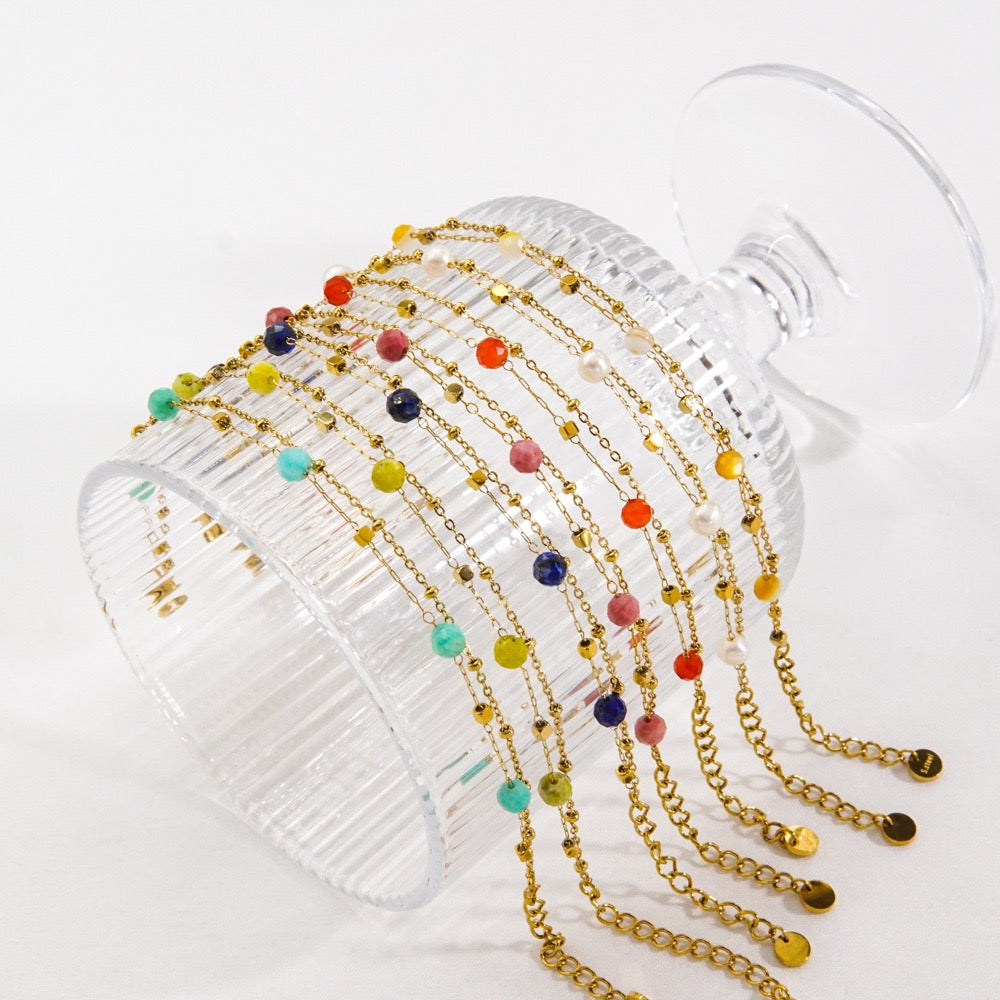 Natural stones layer bracelet