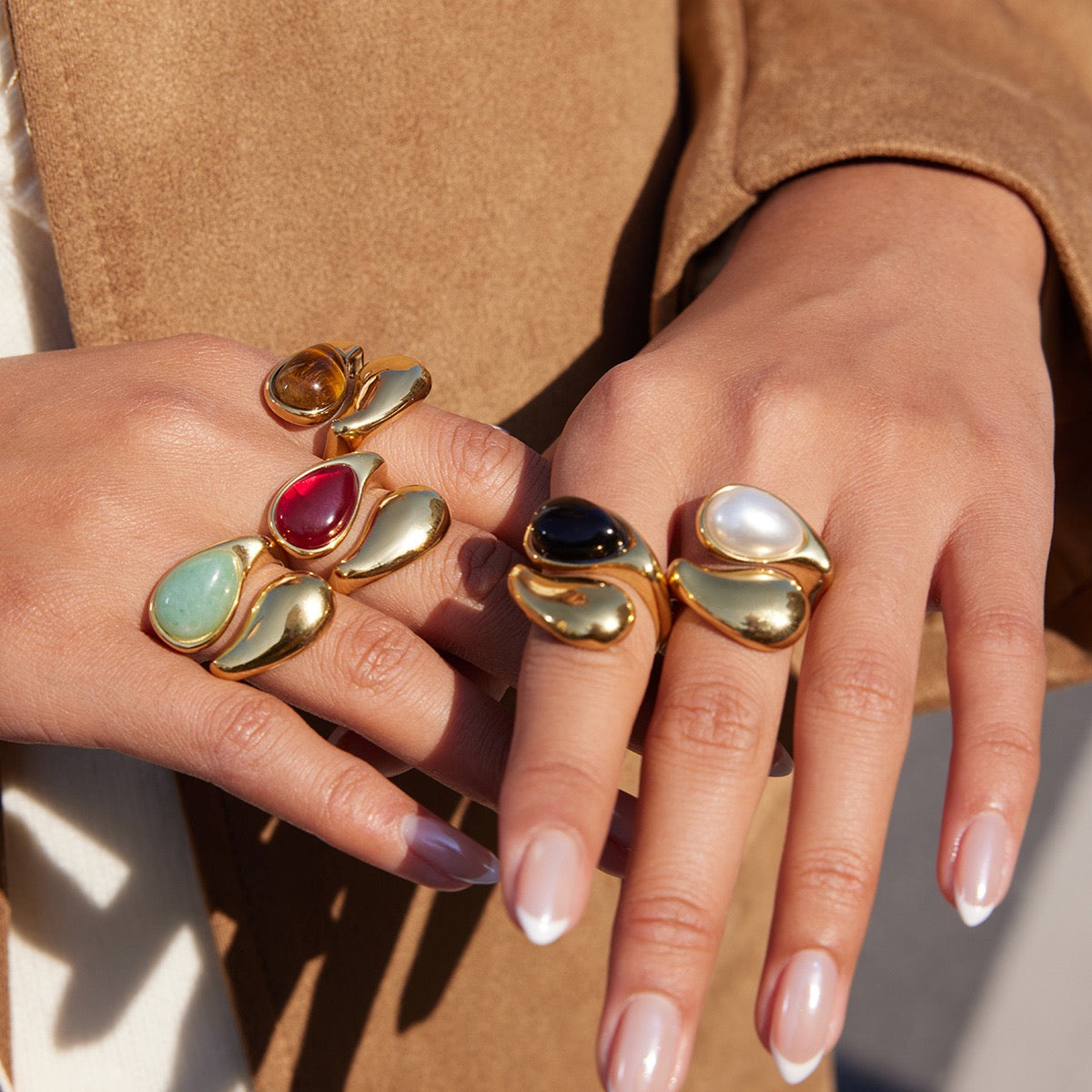 Bulky Belle cross over rings
