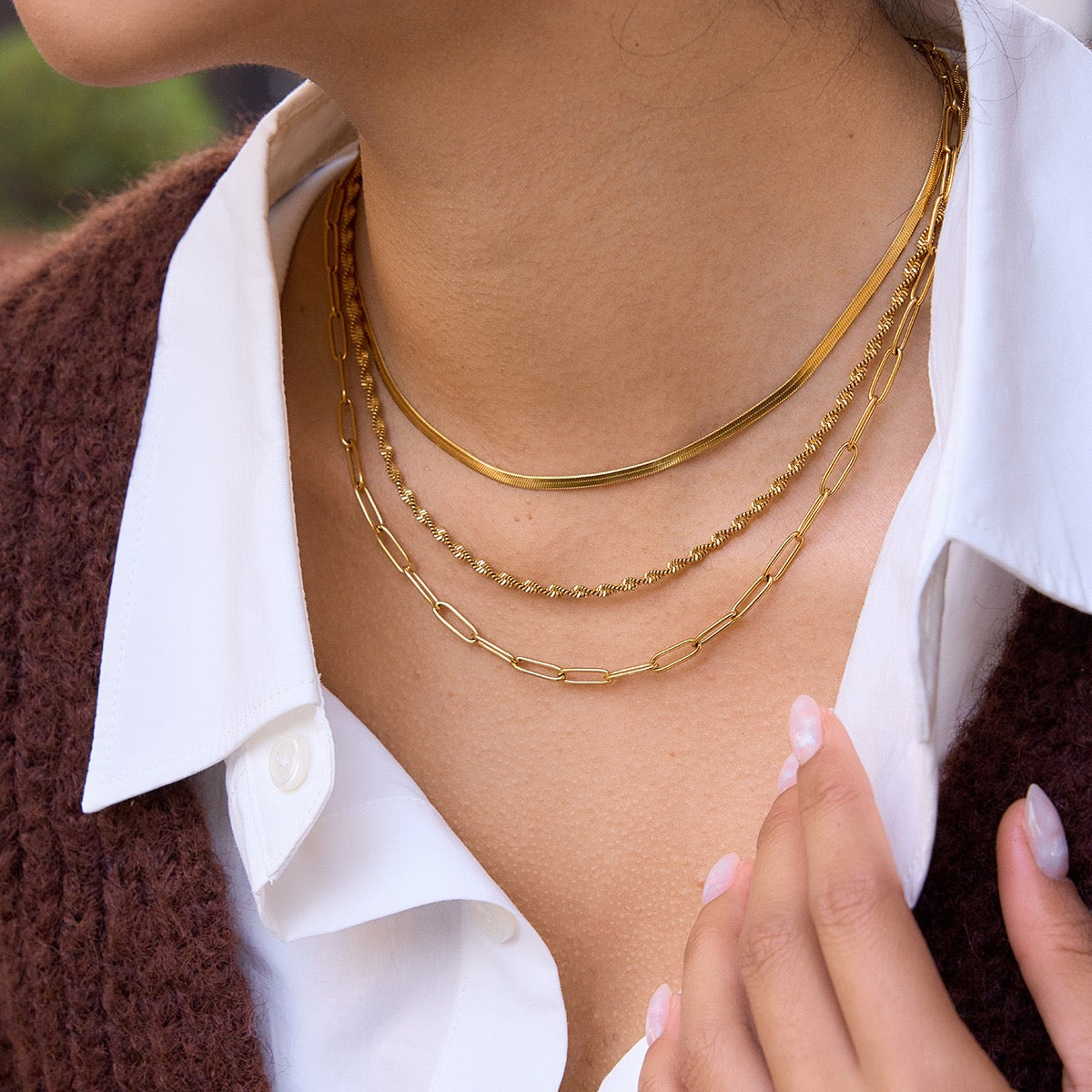 Three layer necklace set