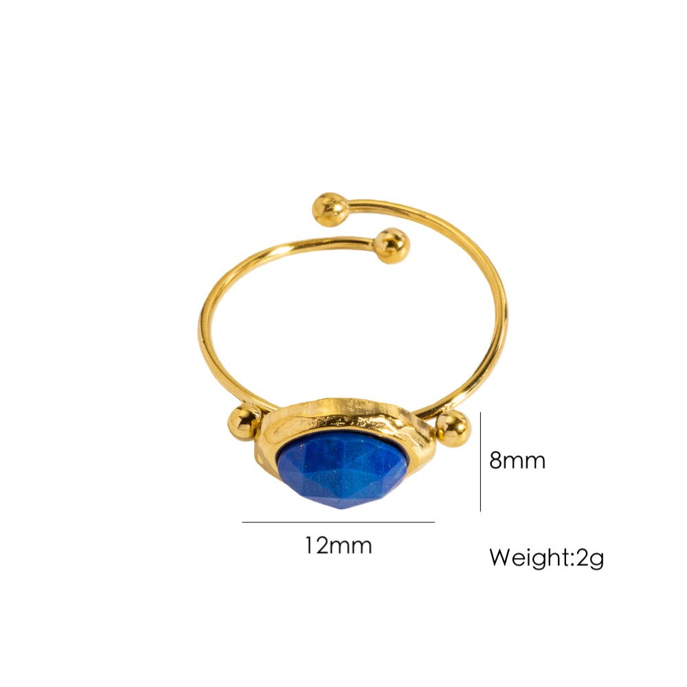 Natural stone gem rings