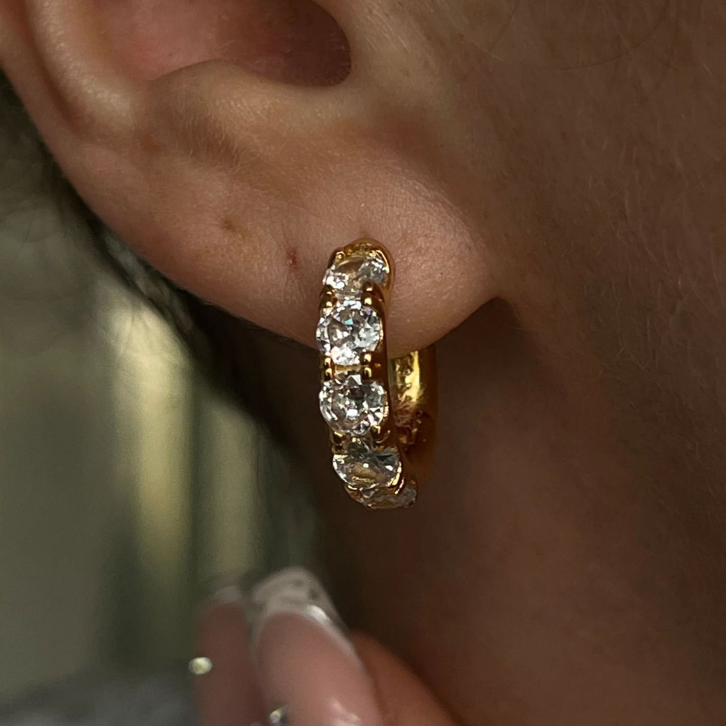 Joliana Classic green little hoops