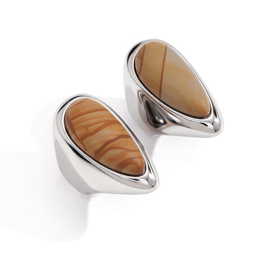 Oval Marble Statement Ring