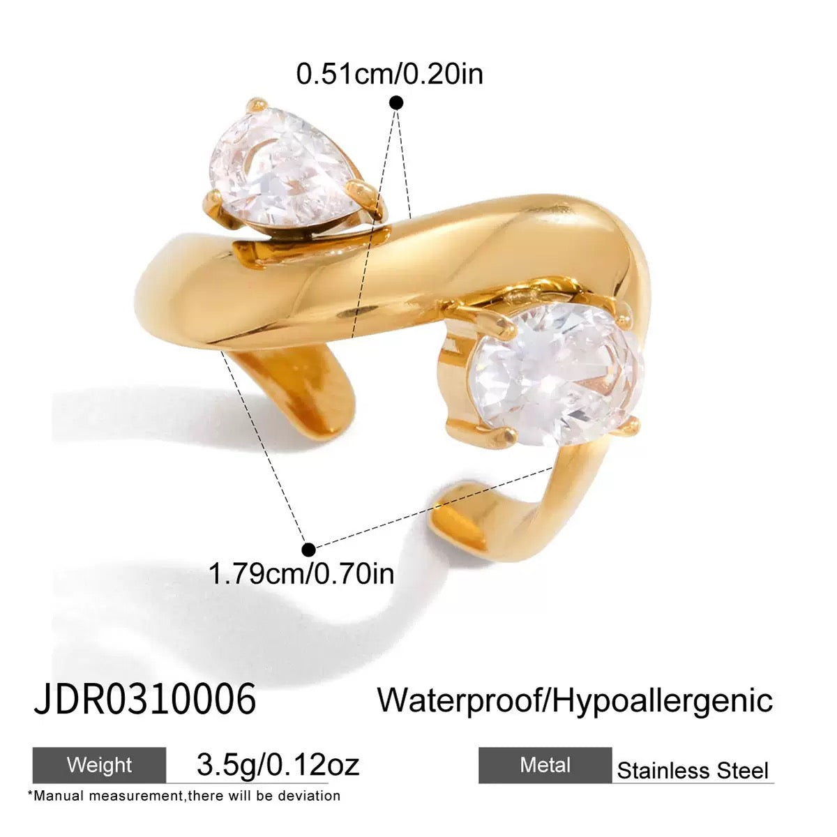 Solenne Rock Wave Rings