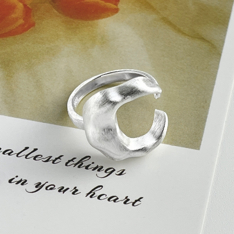 Star Moon Shell Sterling Silver Ring