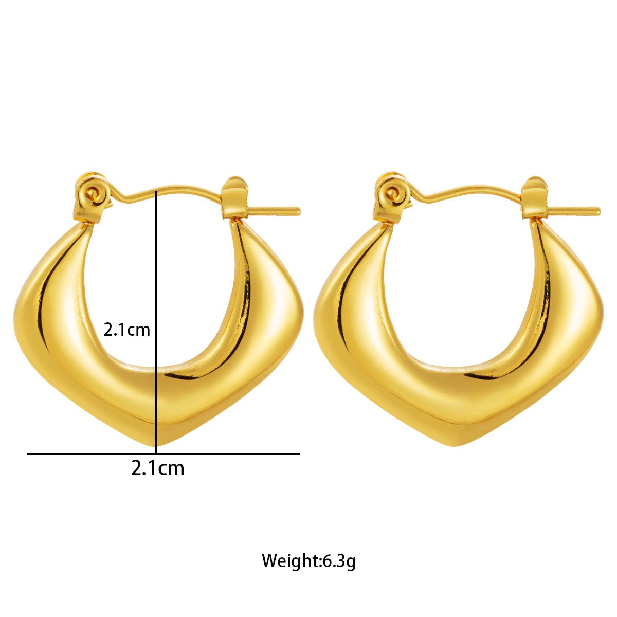 Pointy lava heart hoops