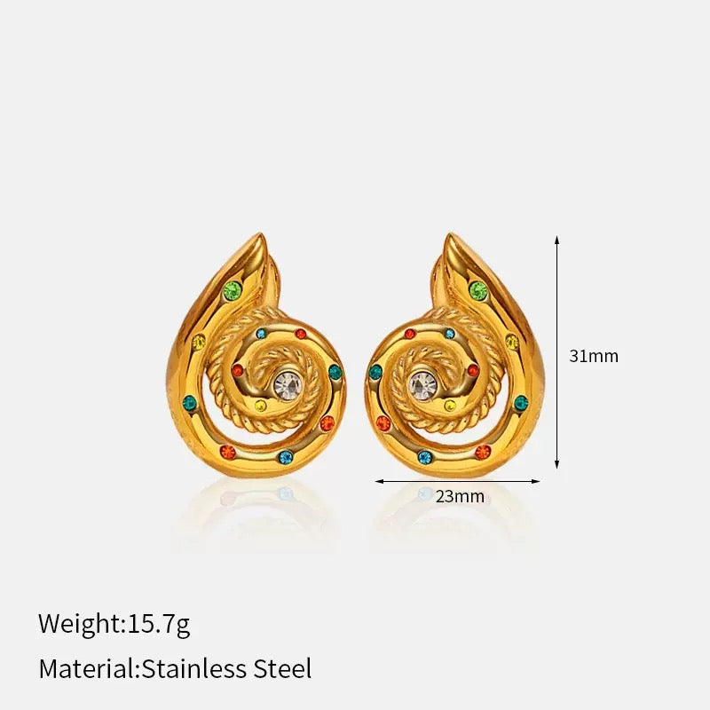 Three swirls earrings necklace collections