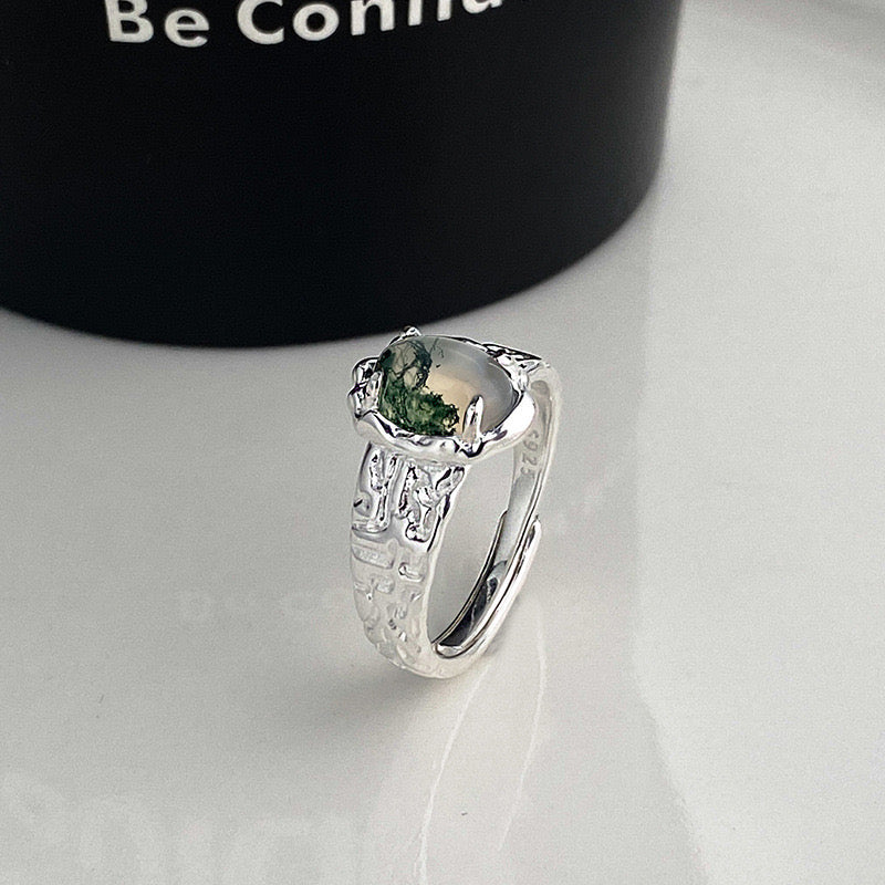Colored Rock Sterling Silver Ring