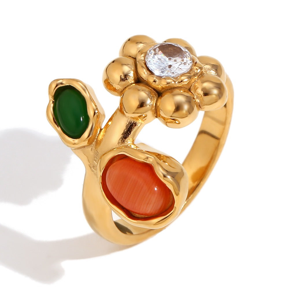 Cadia Colorful sunflower rings