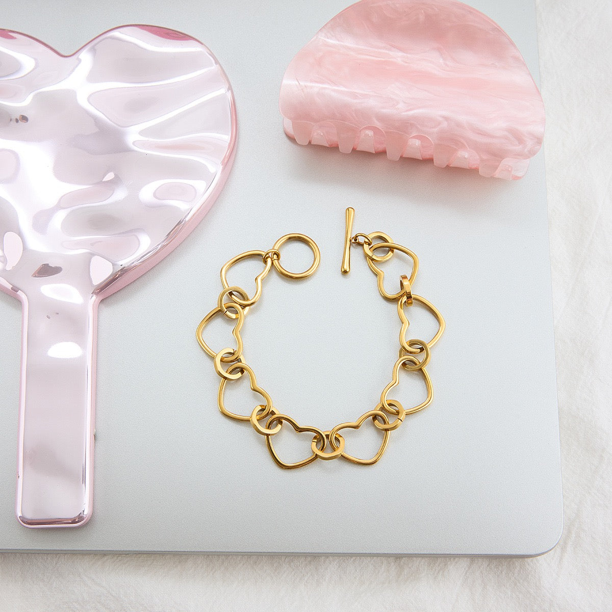 Heart chain bracelet