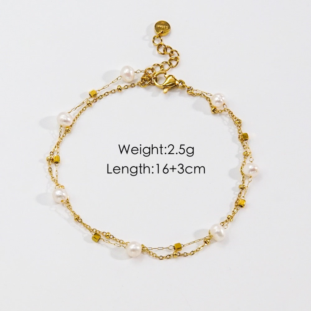 Natural stones layer bracelet