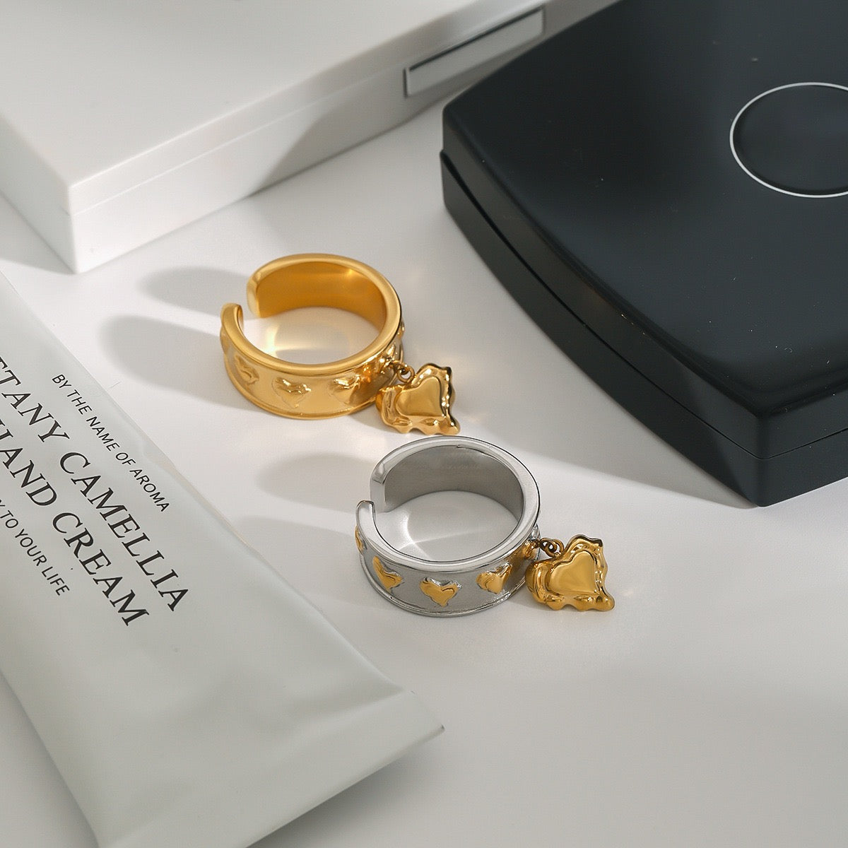 Celeste Heart Rings