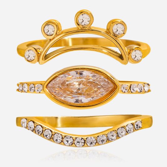 Rising Moon rings set