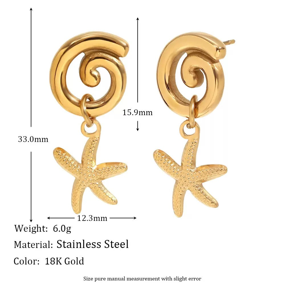 Starfish shell hoops
