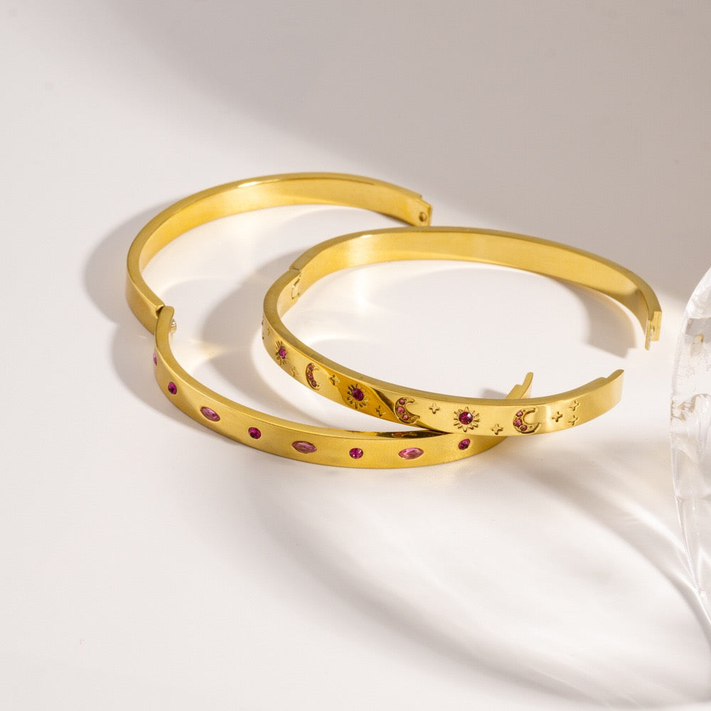 Pink star bangles