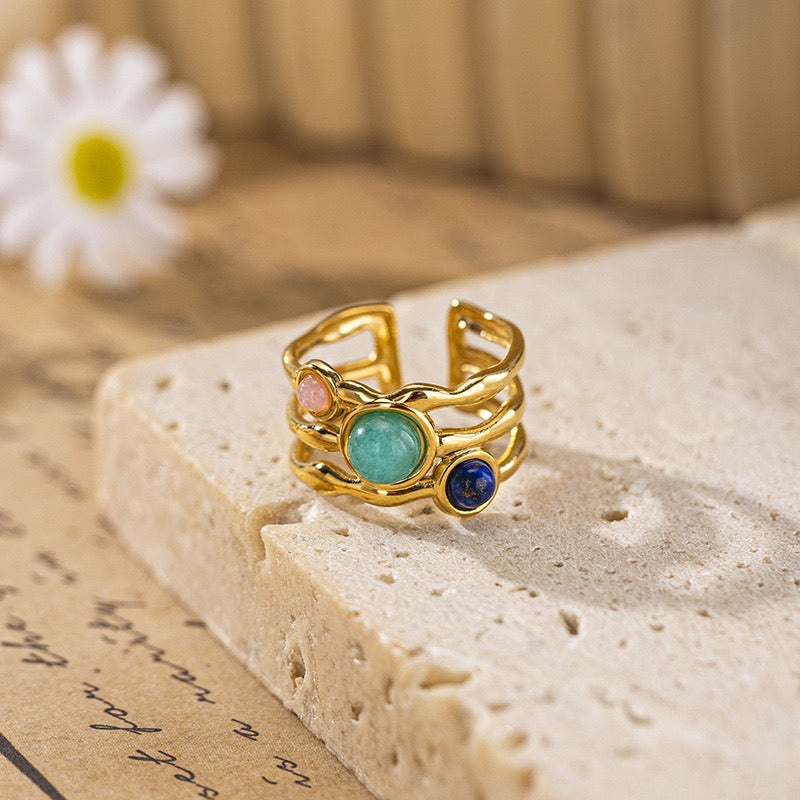 Colorful stone rings