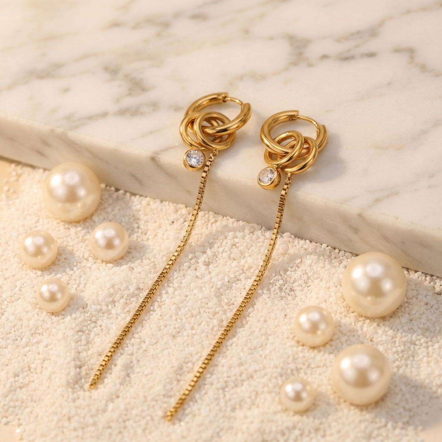 Long hoops earrings