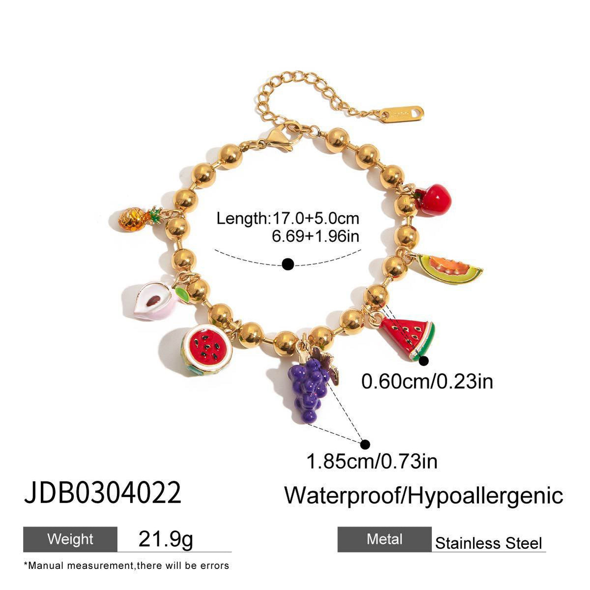 Strawberry fruit charm set collection