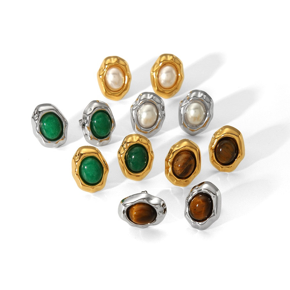 Square stone earrings