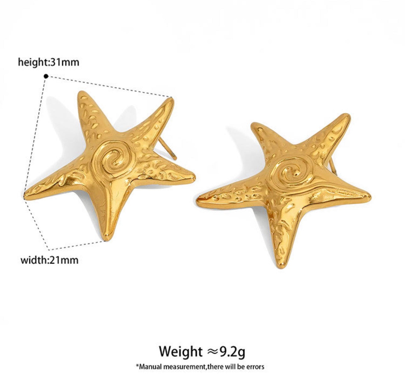 Tarako Swirl starfish earrings