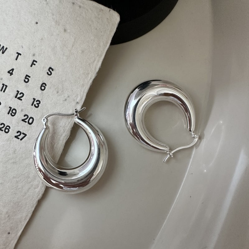 Sterling silver chubby hoops