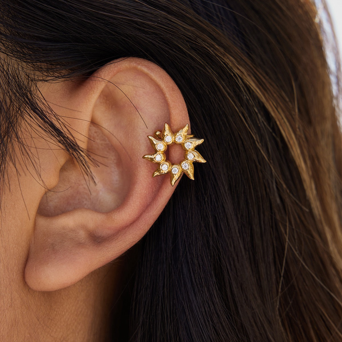 Dainty sun ear cuffs