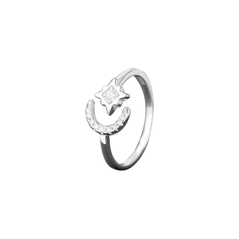Star Moon Shell Sterling Silver Ring