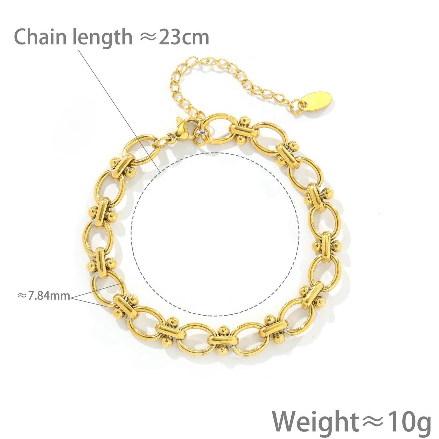 Silver round chains bracelet