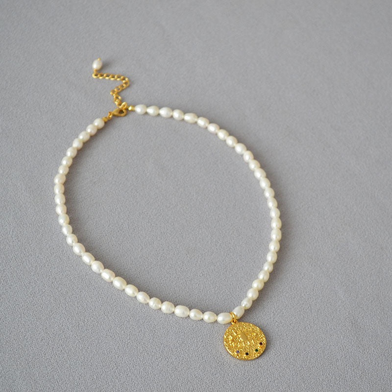 Nina Evil eye pearl necklace