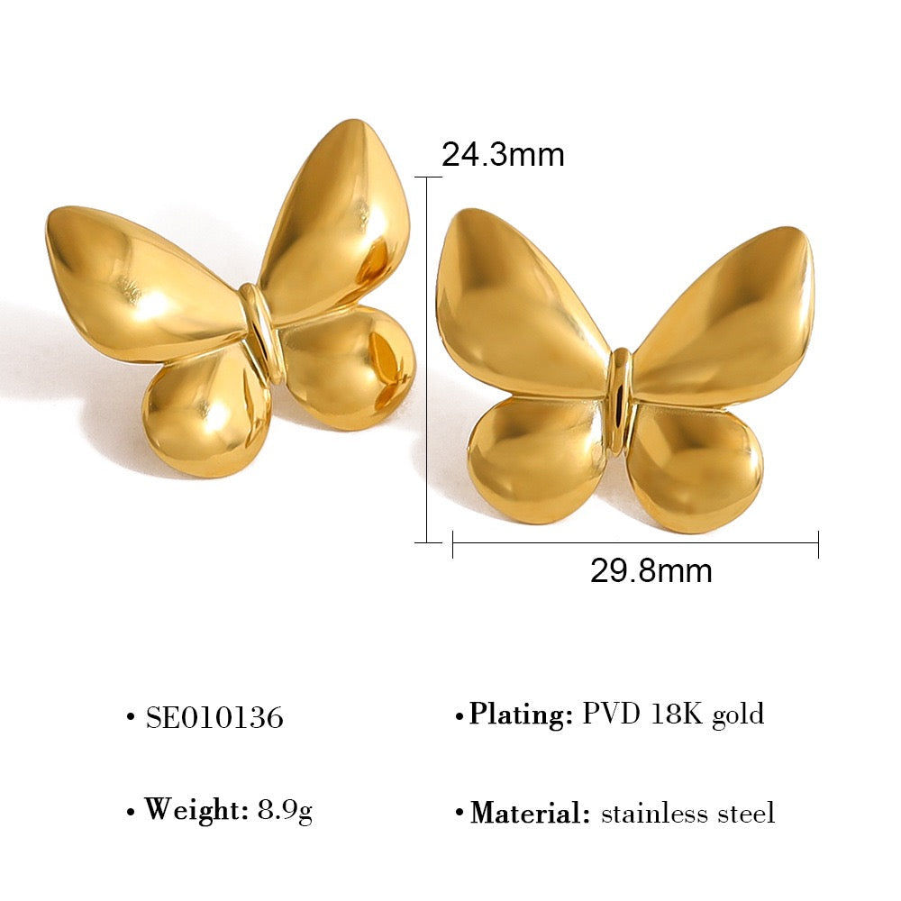 Pearly bows and butterfly earrings
