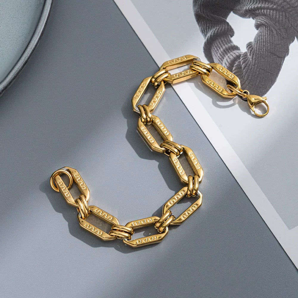 Big lock chains bracelet