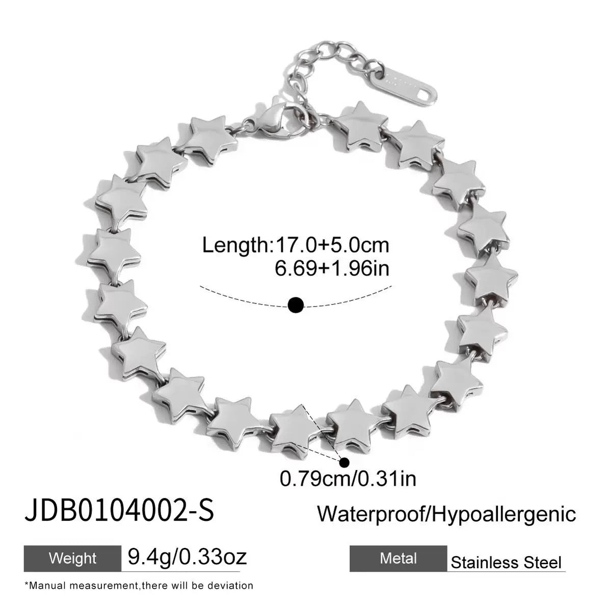 Silver round chains bracelet