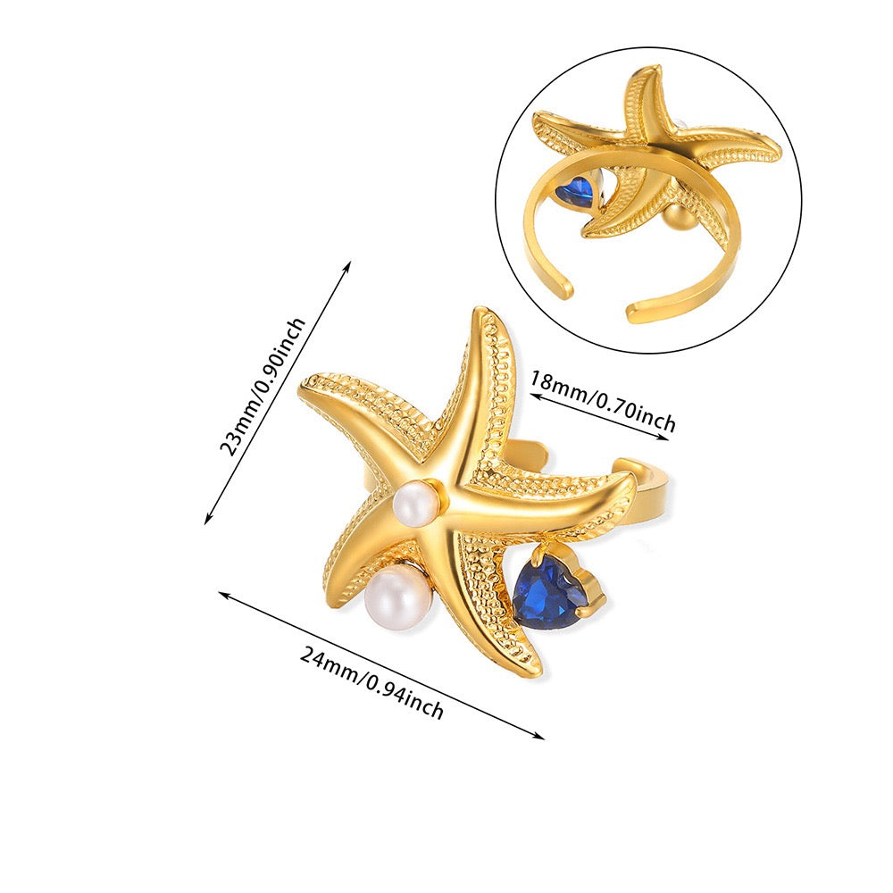 Pearly ocean starfish rings