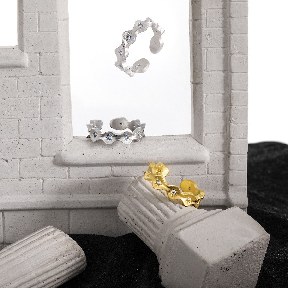 Colored Rock Sterling Silver Ring