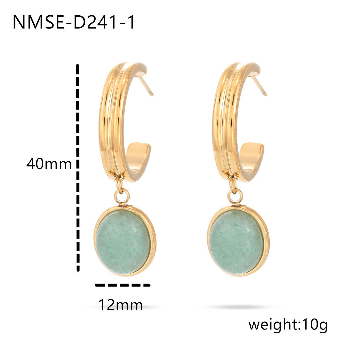 Colorful stones leaf earrings