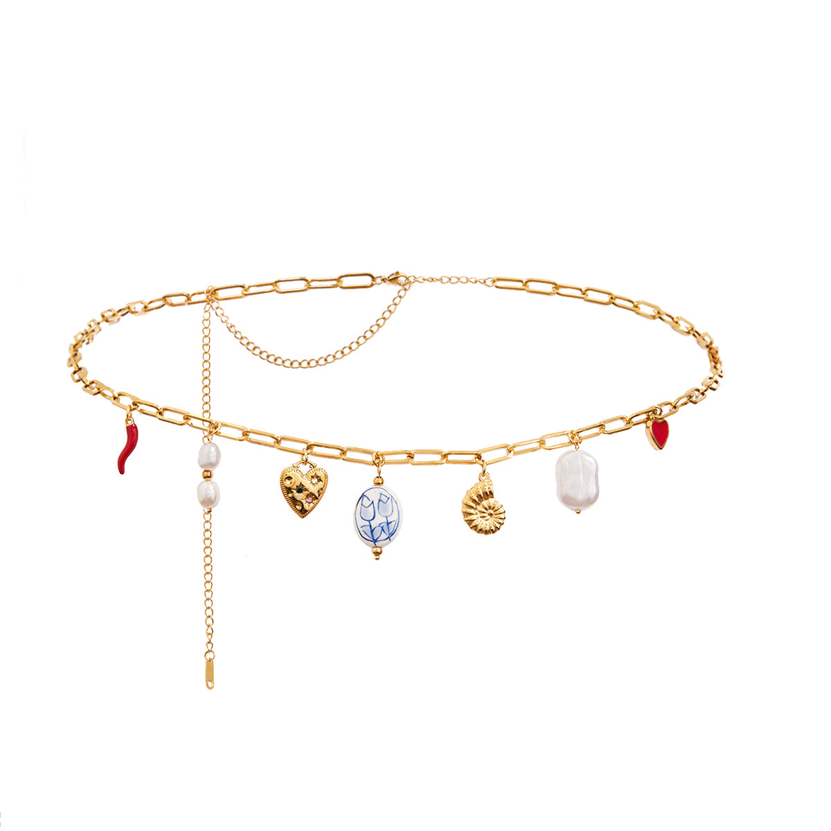 Red chilli charm waist chain