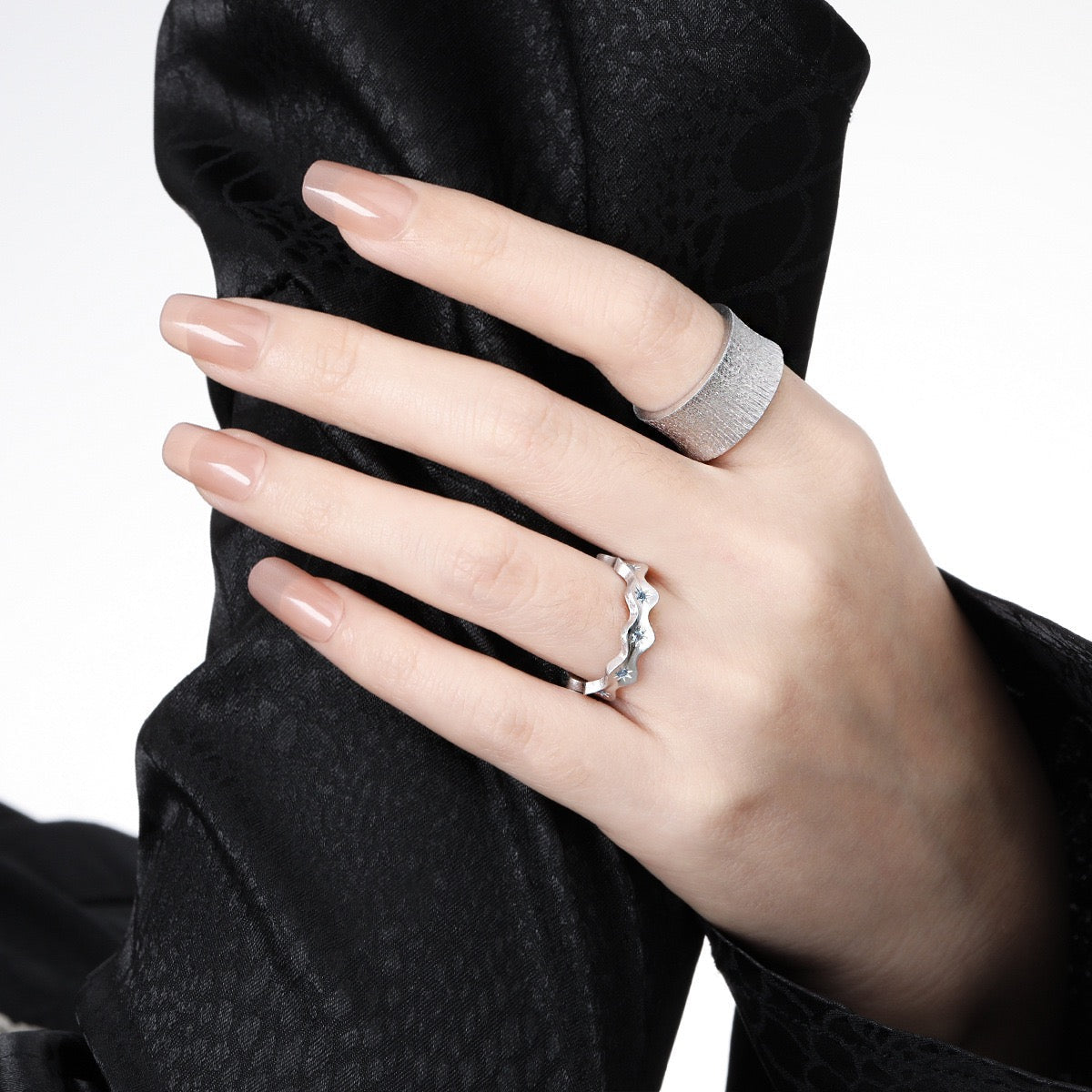 Colored Rock Sterling Silver Ring