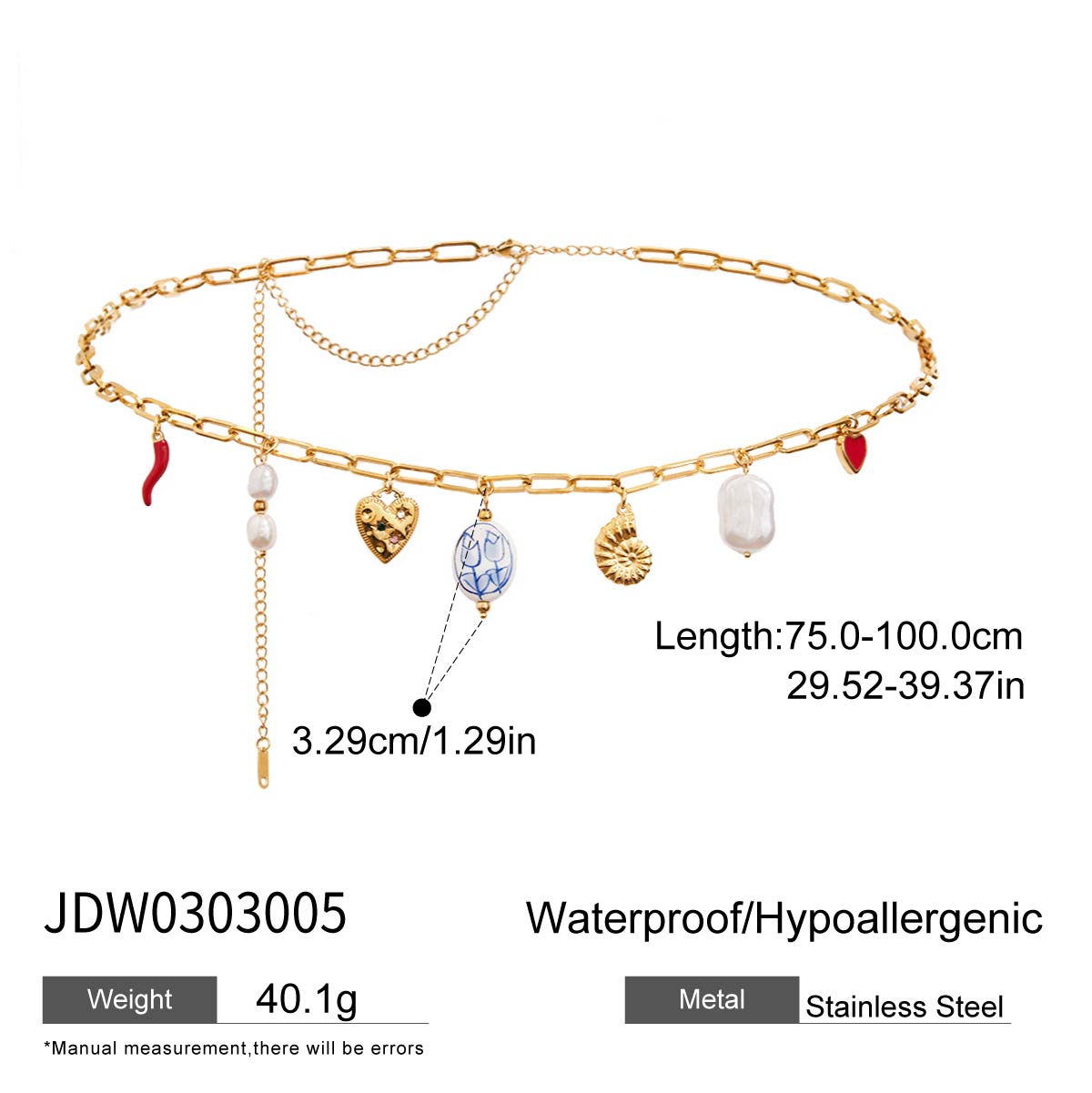 Red chilli charm waist chain