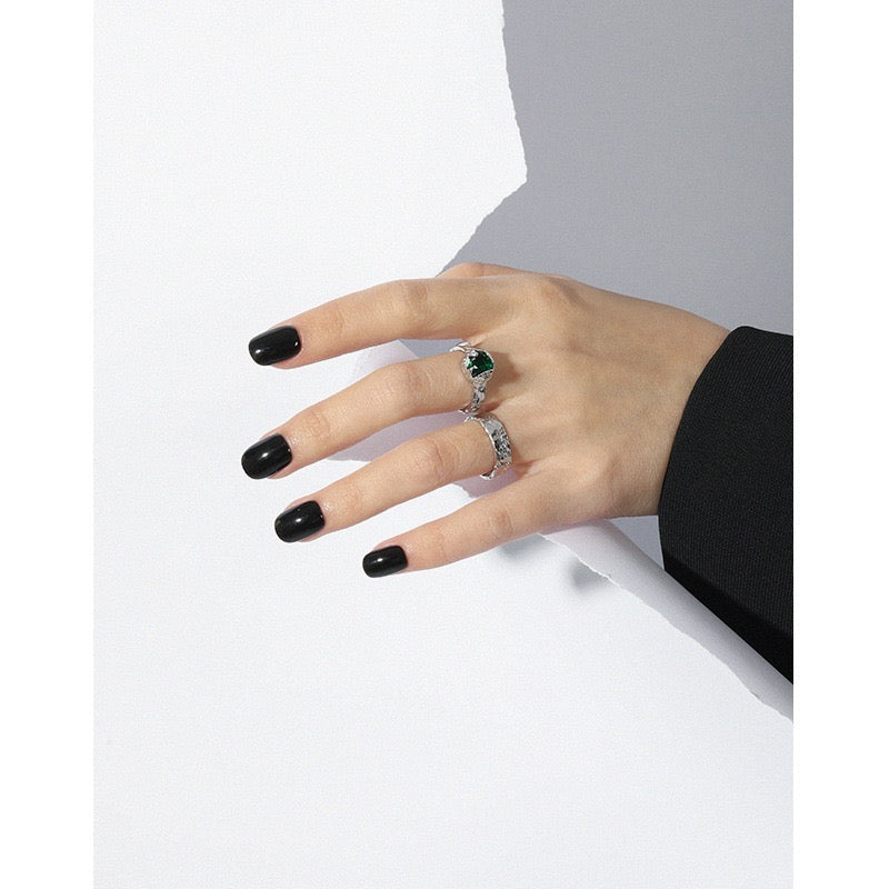 Colored Rock Sterling Silver Ring