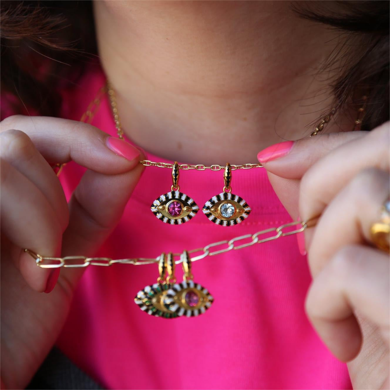 Hanks Evil eye zircon necklace