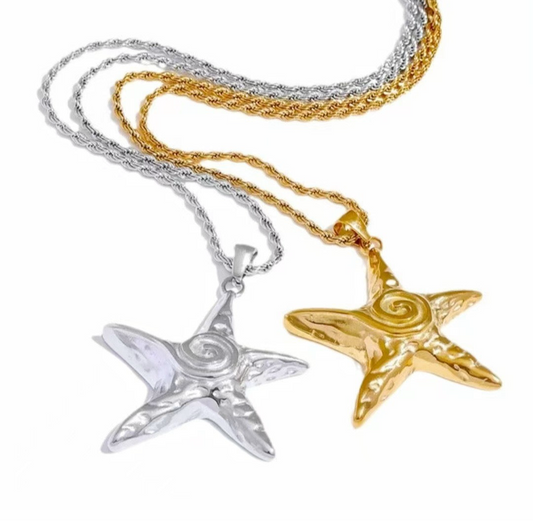 Swirl star necklace