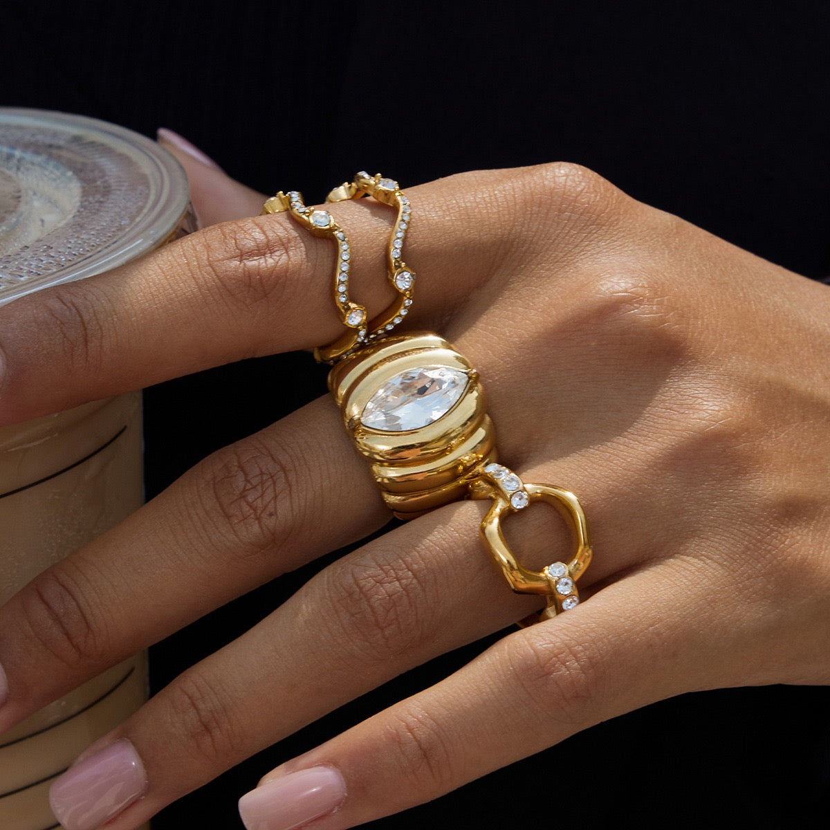 Big eye statement ring